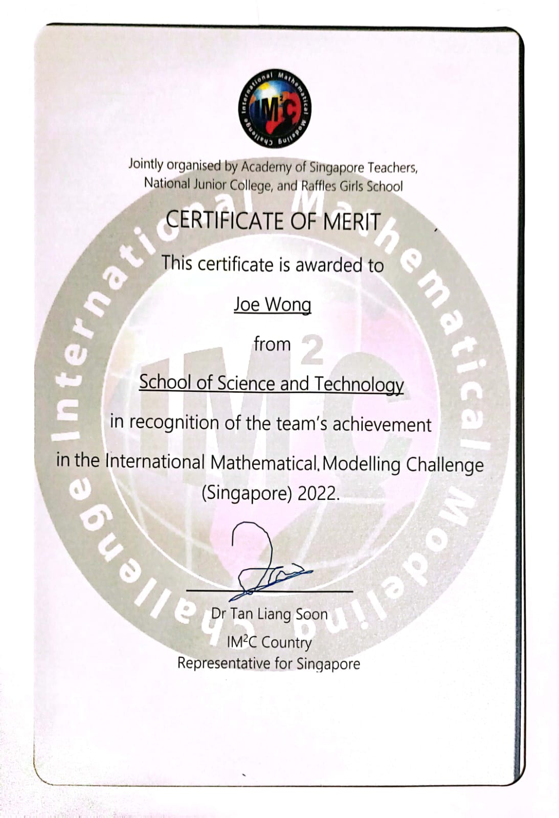 IMMC Merit Certificate